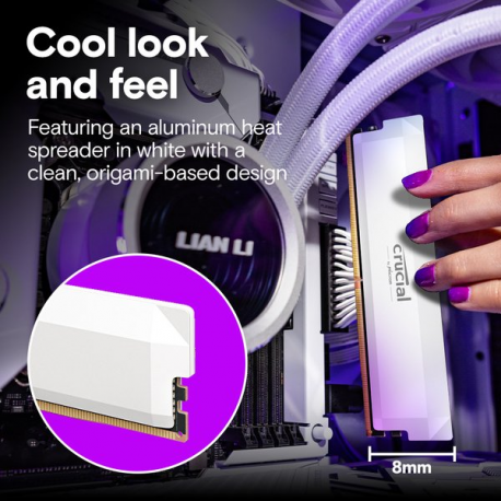 Crucial Pro - Overclocking Edition - DDR5 - kit - 32 GB: 2 x 16 GB - DIMM 288-pin - 3200 MHz  /  PC5-51200 - CL38 - 1.35 V - unbuffered - non-ECC - white - 3