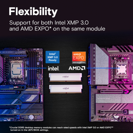 Crucial Pro - Overclocking Edition - DDR5 - kit - 32 GB: 2 x 16 GB - DIMM 288-pin - 3200 MHz  /  PC5-51200 - CL38 - 1.35 V - unbuffered - non-ECC - white - 6