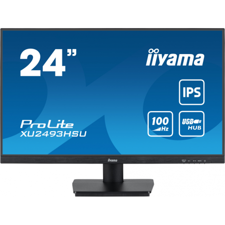 iiyama ProLite XU2493HSU-B7 - LED monitor - 24" (23.8" viewable) - 1920 x 1080 Full HD (1080p) @ 100 Hz - IPS - 300 cd/m² - 1300:1 - 1 ms - HDMI, DisplayPort - speakers - matte black - 8