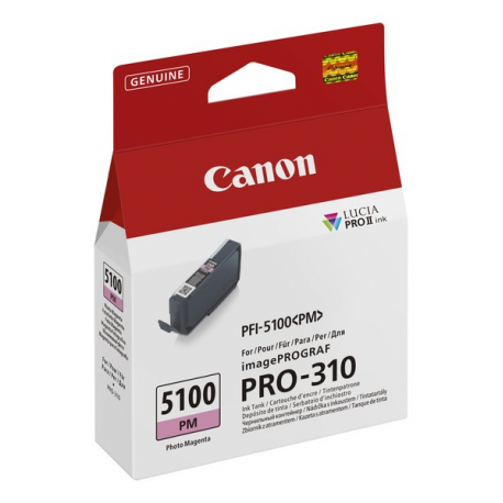 Canon PFI-5100 PM - 14.4 ml - photo magenta - original - hanging box - ink tank - for imagePROGRAF PRO-310 - 2