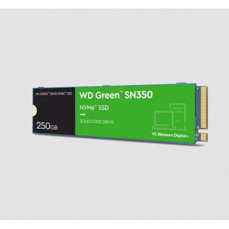 WD Green SN350 NVMe SSD WDS250G2G0C-00CDH0 - SSD - 250 GB - internal - M.2 2280 - PCIe 3.0 x4 (NVMe) - 0