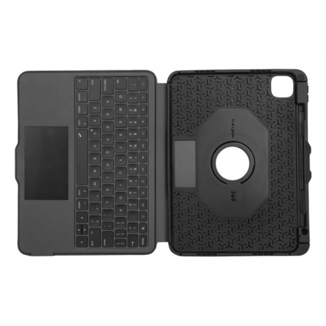 Targus Versavu - Keyboard and folio case - with trackpad - backlit - wireless - Bluetooth 5.0 - QWERTY - UK - black - 6