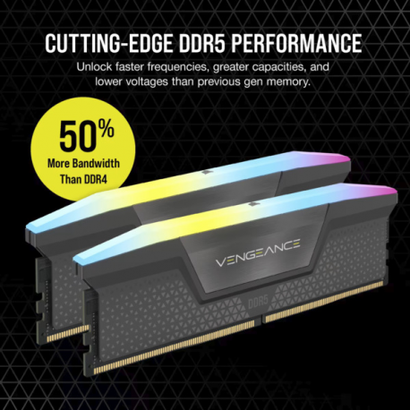 CORSAIR Vengeance RGB - DDR5 - kit - 64 GB: 2 x 32 GB - DIMM 288-pin - 3000 MHz  /  PC5-48000 - CL28 - black - 6