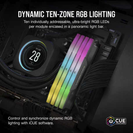 CORSAIR Vengeance RGB - DDR5 - kit - 64 GB: 2 x 32 GB - DIMM 288-pin - 3000 MHz  /  PC5-48000 - CL28 - black - 7