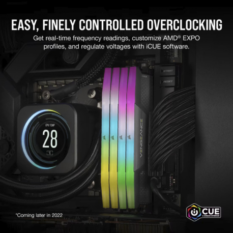 CORSAIR Vengeance RGB - DDR5 - kit - 64 GB: 2 x 32 GB - DIMM 288-pin - 3000 MHz  /  PC5-48000 - CL28 - black - 8