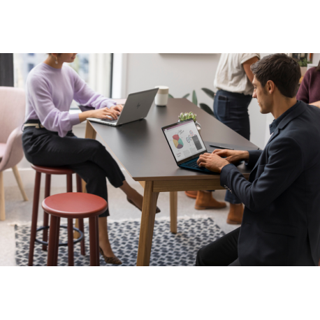 HP EliteBook X G1a Notebook Next Gen AI - 157-degree hinge design - AMD Ryzen AI 9 - HX 375  /  up to 5.1 GHz - Win 11 Pro - Radeon 890M - 64 GB RAM - 1 TB SSD NVMe, TLC - 14" OLED touchscreen 2880 x 1800 (2.8K) - Wi-Fi 7, Bluetooth, NFC - glacier silver - kbd: Pan Nordic - with HP 3 years Onsite with Predictive Detection Alerts and Travel for Notebook - 8