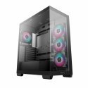 DeepCool CG580 4F - Tower - ATX - windowed side panel (tempered glass) - no power supply (ATX  /  PS / 2) - black - USB / Audio