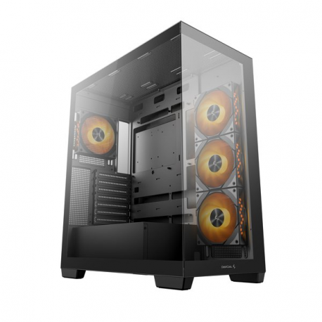 DeepCool CG580 4F - Tower - ATX - windowed side panel (tempered glass) - no power supply (ATX / PS / 2) - black - USB / Audio - 1