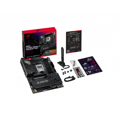 ASUS ROG STRIX B850-F GAMING WIFI - Motherboard - ATX - Socket AM5 - AMD B850 Chipset - USB-C 3.2 Gen 2x2, USB-C 3.2 Gen2, USB 3.2 Gen 2, USB 3.2 Gen 1 - 2.5 Gigabit LAN, Wi-Fi 7, Bluetooth - onboard graphics (CPU required) - HD Audio (8-channel) - 24