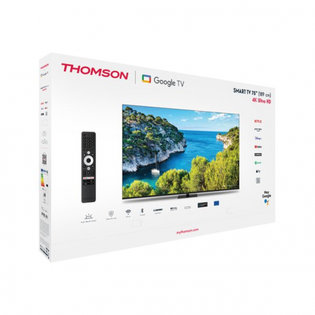 Thomson 75UG5C14 - 75" Diagonal Class LED-backlit LCD TV - Smart TV - Google TV - 4K UHD (2160p) 3840 x 2160 - HDR - Direct LED - black - 3
