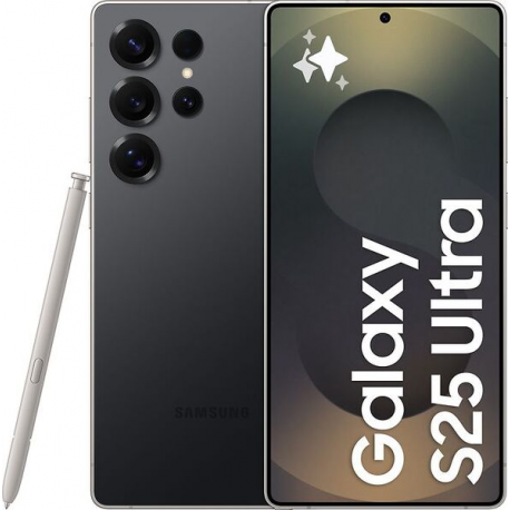 Samsung Galaxy S25 Ultra - 5G smartphone - dual-SIM - RAM 12 GB / Internal Memory 512 GB - OLED display - 6.9" - 3120 x 1440 pixels (120 Hz) - 4x rear cameras 200 MP, 50 MP, 50 MP, 10 MP - front camera 12 MP - titanium black - 0