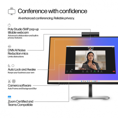 HP 524pm - Series 5 Pro - LED monitor - 24" (23.8" viewable) - 1920 x 1080 Full HD (1080p) @ 100 Hz - IPS - 350 cd/m² - 1500:1 - 5 ms - HDMI, DisplayPort, USB-C - jet black, natural silver (stand) - Smart Buy - 7