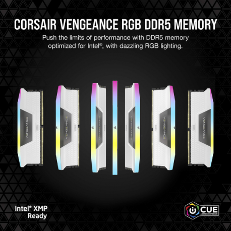 CORSAIR VENGEANCE RGB 32GB 2x16GB DDR5 6000MT/s CL30-36-36-76 1.40V Intel XMP & AMD EXPO White - 5