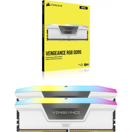 CORSAIR VENGEANCE RGB 32GB 2x16GB DDR5 6000MT/s CL30-36-36-76 1.40V Intel XMP & AMD EXPO White - 8