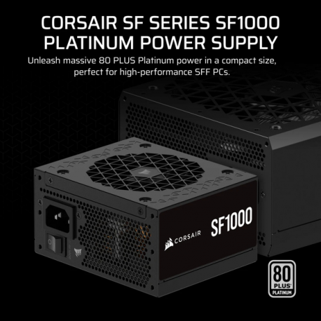 CORSAIR SF Series SF1000 - Power supply (internal) - ATX12V 3.1/ EPS12V - 80 PLUS Platinum - AC 100-240 V - 1000 Watt - Europe - 3