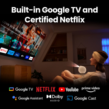 BenQ GV50 - DLP projector - laser - portable - 500 ANSI lumens - Full HD (1920 x 1080) - 16:9 - 1080p - 802.11ac wireless / Airplay - 11