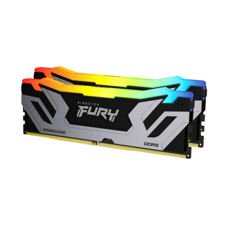 Kingston FURY Renegade RGB - DDR5 - kit - 48 GB: 2 x 24 GB - DIMM 288-pin - 4200 MHz / PC5-67200 - CL40 - 1.45 V - unbuffered - on-die ECC - black & silver - 0