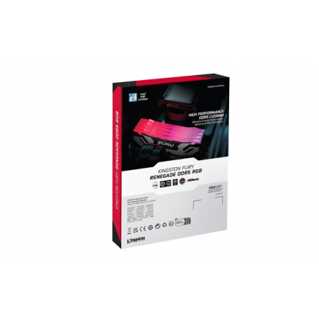 Kingston FURY Renegade RGB - DDR5 - kit - 48 GB: 2 x 24 GB - DIMM 288-pin - 4200 MHz / PC5-67200 - CL40 - 1.45 V - unbuffered - on-die ECC - black & silver - 1