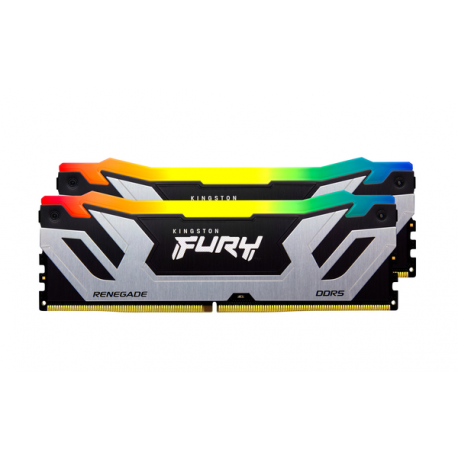 Kingston FURY Renegade RGB - DDR5 - kit - 48 GB: 2 x 24 GB - DIMM 288-pin - 4200 MHz / PC5-67200 - CL40 - 1.45 V - unbuffered - on-die ECC - black & silver - 6