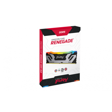Kingston FURY Renegade RGB - DDR5 - kit - 48 GB: 2 x 24 GB - DIMM 288-pin - 4200 MHz / PC5-67200 - CL40 - 1.45 V - unbuffered - on-die ECC - black & silver - 7
