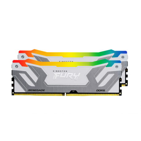 Kingston FURY Renegade RGB - DDR5 - kit - 48 GB: 2 x 24 GB - DIMM 288-pin - 4200 MHz / PC5-67200 - CL40 - 1.45 V - unbuffered - on-die ECC - white & silver - 9