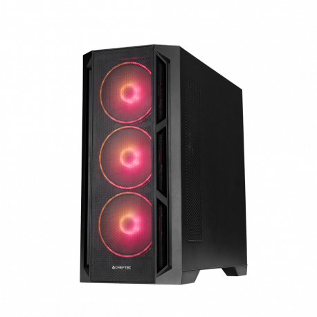 Chieftec APEX LUMO - Tower - extended ATX - windowed side panel (tempered glass) - no power supply (ATX) - black - USB / Audio - 14