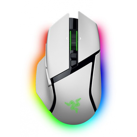 Razer Basilisk V3 pro 35K - Mouse - ergonomic - right-handed - optical - 11 buttons - wireless, wired - Bluetooth, USB-C, 2.4 GHz - USB wireless receiver - white - 0