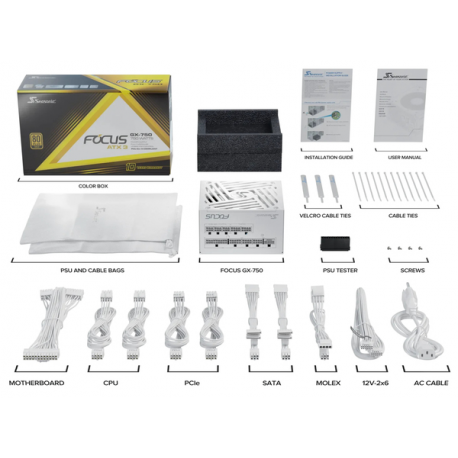 Seasonic FOCUS GX 750 - Power supply (internal) - ATX12V 3.0 /  EPS12V - 80 PLUS Gold - AC 100-240 V - 750 Watt - 10
