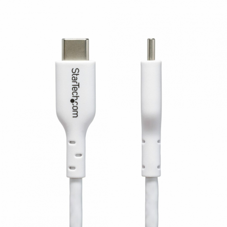 StarTech.com 3.3ft (1m) USB-C Charging Cable, Charge & Sync, 60W (3A) PD, USB 2.0 Laptop Charger Cable - White USB C Charging Cord - USB cable - 24 pin USB-C (M) to 24 pin USB-C (M) - USB 2.0 - 3 A - 1 m - USB Power Delivery (60W), Power Delivery 2.0 support, passive, halogen-free - white - 1