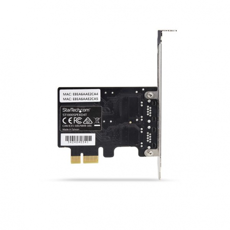 StarTech.com 2-Port Gigabit PCIe Network Adapter Card, TAA Compliant - Network adapter - PCIe - Gigabit Ethernet x 2 - black - TAA Compliant - 3