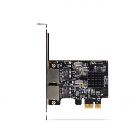 StarTech.com 2-Port Gigabit PCIe Network Adapter Card, TAA Compliant - Network adapter - PCIe - Gigabit Ethernet x 2 - black - TAA Compliant - 8