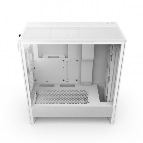 NZXT H series H5 Flow RGB - Mid tower - extended ATX - windowed side panel (tempered glass) - no power supply - white - USB / Audio - 2