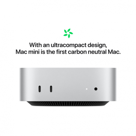 Apple Mac mini - M4 up to - RAM 16 GB - SSD 512 GB - Apple M4 10-core - Gigabit Ethernet, IEEE 802.11ax (Wi-Fi 6E), Bluetooth 5.3 - macOS Sequoia 15.0 - monitor: none - silver - 4