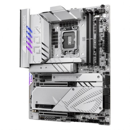 ASUS ROG MAXIMUS Z890 APEX - Motherboard - ATX - LGA1851 Socket - Z890 Chipset - USB4, USB-C 3.2 Gen 2x2, USB-C 3.2 Gen2, USB 3.2 Gen 1 - 5 Gigabit Ethernet, Wi-Fi 7, Bluetooth - onboard graphics (CPU required) - HD Audio (8-channel) - 15