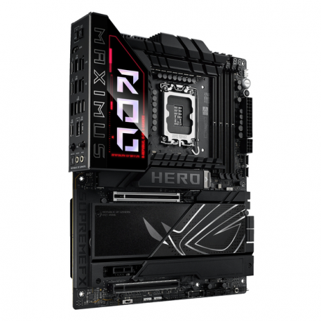 ASUS ROG MAXIMUS Z890 HERO - Motherboard - ATX - LGA1851 Socket - Z890 Chipset - USB4, USB 3.2 Gen 1, USB-C 3.2 Gen2, USB 3.2 Gen 2 - Wi-Fi 7, Bluetooth, 5 Gigabit Ethernet - onboard graphics (CPU required) - HD Audio (8-channel) - 4