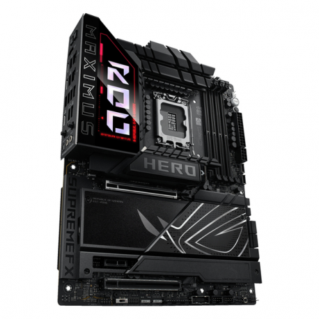 ASUS ROG MAXIMUS Z890 HERO - Motherboard - ATX - LGA1851 Socket - Z890 Chipset - USB4, USB 3.2 Gen 1, USB-C 3.2 Gen2, USB 3.2 Gen 2 - Wi-Fi 7, Bluetooth, 5 Gigabit Ethernet - onboard graphics (CPU required) - HD Audio (8-channel) - 11