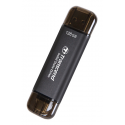Transcend ESD310 - SSD - 128 GB - external (portable) - USB 3.2 Gen 2x1 (USB-C connector) - black