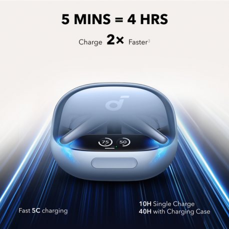 Anker Soundcore Liberty 4 Pro - True wireless earphones with mic - in-ear - Bluetooth - active noise cancelling - light blue - 3