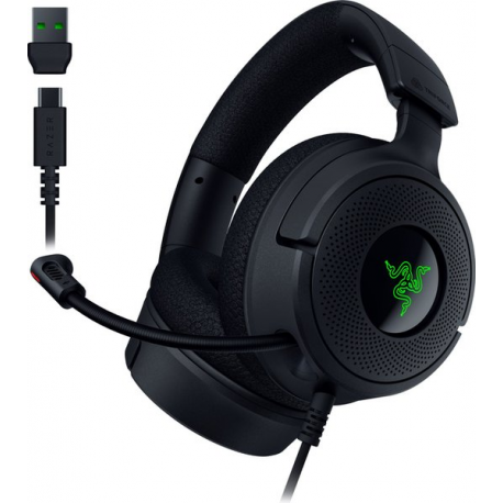 Razer Kraken V4 X - Headset - full size - wired - USB-C - noise isolating - 0