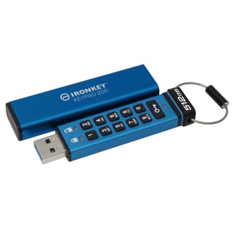 Kingston IronKey Keypad 200 - USB flash drive - encrypted - 512 GB - USB 3.2 Gen 1 - 7