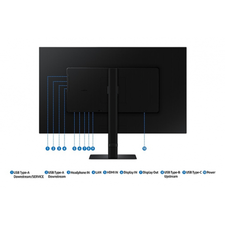 Samsung ViewFinity S6 S32D604UAU - S60UD Series - LED monitor - USB - 32" (31.5" viewable) - 2560 x 1440 QHD @ 100 Hz - IPS - 350 cd / m² - 1000:1 - HDR10 - 5 ms - HDMI, 2xDisplayPort, USB-C - black - 6