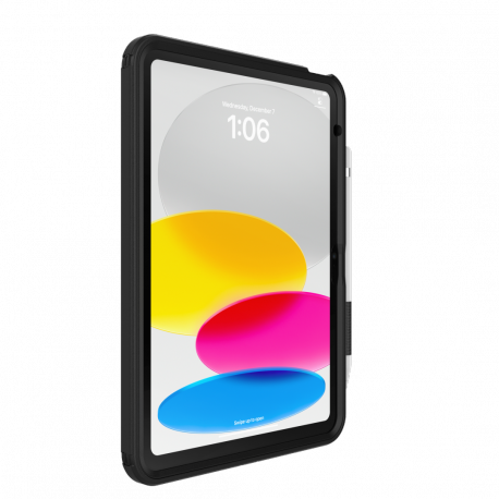 OtterBox Defender Series - Back cover for tablet - rugged - with kickstand & hand strap - black - for Apple 10.9-inch iPad (10th generation) - 3