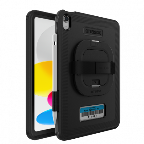 OtterBox Defender Series - Back cover for tablet - rugged - with kickstand & hand strap - black - for Apple 10.9-inch iPad (10th generation) - 4