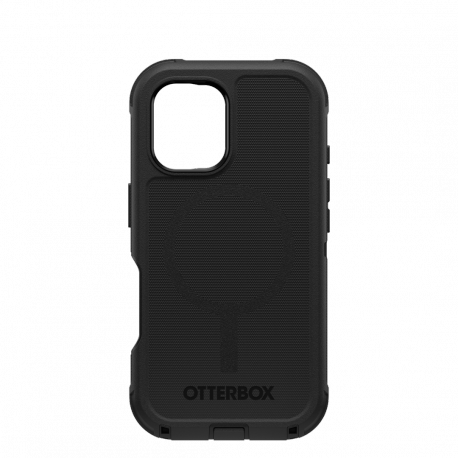 OtterBox Defender Series - Back cover for mobile phone - MagSafe compatibility - silicone - black - for Apple iPhone 16 - 0
