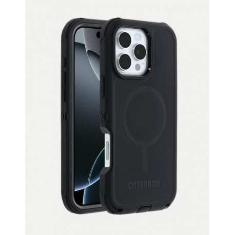 OtterBox Defender Series - Back cover for mobile phone - MagSafe compatibility - silicone - black - for Apple iPhone 16 Pro Max - 0