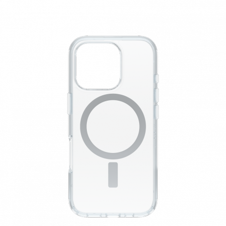 OtterBox Symmetry Series - Back cover for mobile phone - MagSafe compatibility - polycarbonate layer, thermoplastic elastomer (TPE) - clear - for Apple iPhone 16 Pro - 0