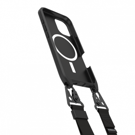 OtterBox React Series - Back cover for mobile phone - necklace - MagSafe compatibility - black - for Apple iPhone 16 - 1