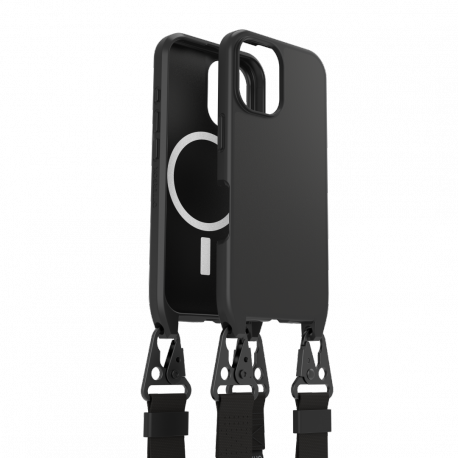 OtterBox React Series - Back cover for mobile phone - necklace - MagSafe compatibility - black - for Apple iPhone 16 - 2