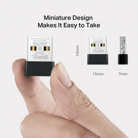 Mercusys MA20N V1 - Network adapter - USB 2.0 - Wi-Fi 5 - 2