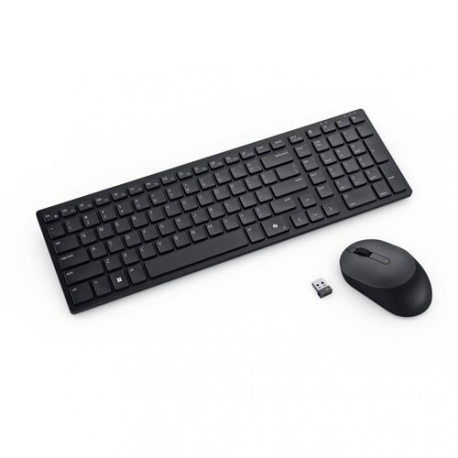 Dell Silent Keyboard and Mouse KM555 - Keyboard and mouse set - wireless - 2.4 GHz, Bluetooth 5.1 - QWERTY - US International - black - with 3 years Advanced Exchange Service - 2